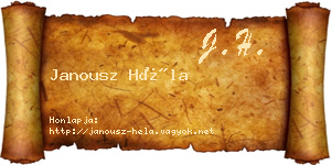 Janousz Héla névjegykártya